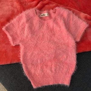 Pink Fuzzy Hollister Crop Top